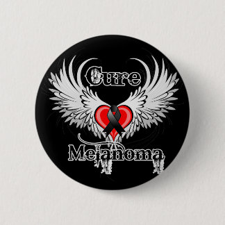Cure Melanoma Heart Tattoo Vingar Knapp