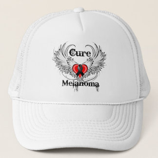 Cure Melanoma Heart Tattoo Vingar Truckerkeps