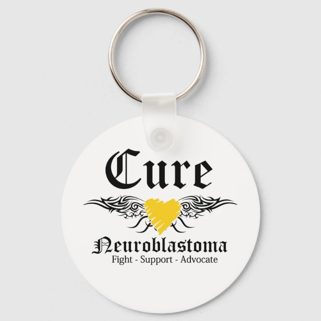 Cure NeuroblastomaTattoo Vingar Nyckelring (Framsida)