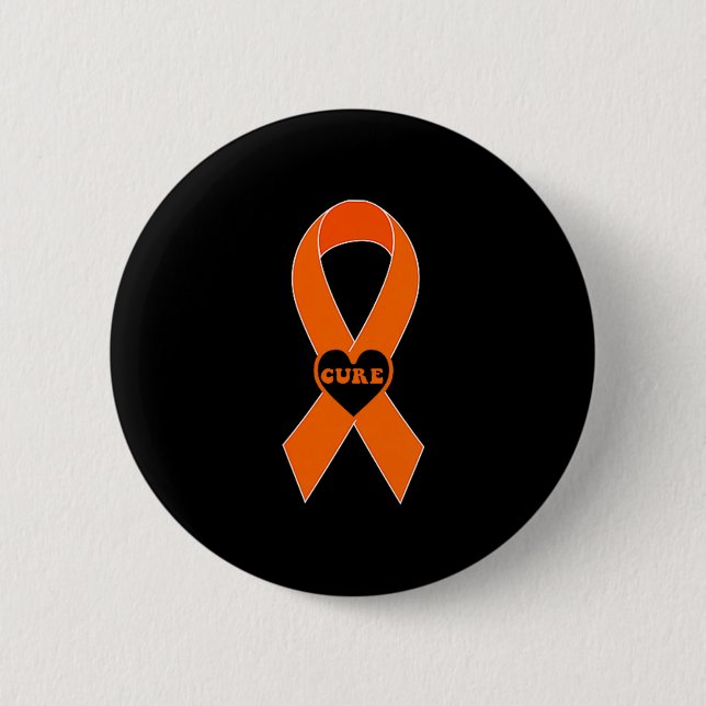 Cure Orange Ribbon Multipel Skleros Medvetenhet Ms Knapp (Framsida)