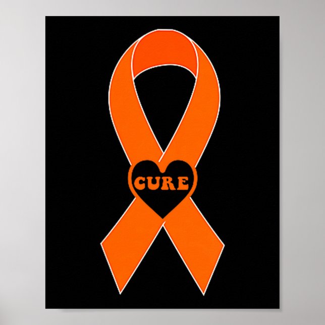 Cure Orange Ribbon Multipel Skleros Medvetenhet Ms Poster (Framsidan)