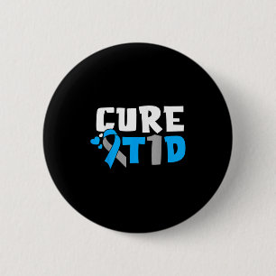Cure T1d Diabetes Awareness Type 1 Blue Ribbon Knapp