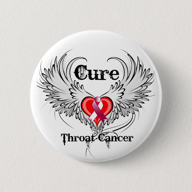 Cure Throat Cancer Heart Tattoo Vingar Knapp (Framsida)