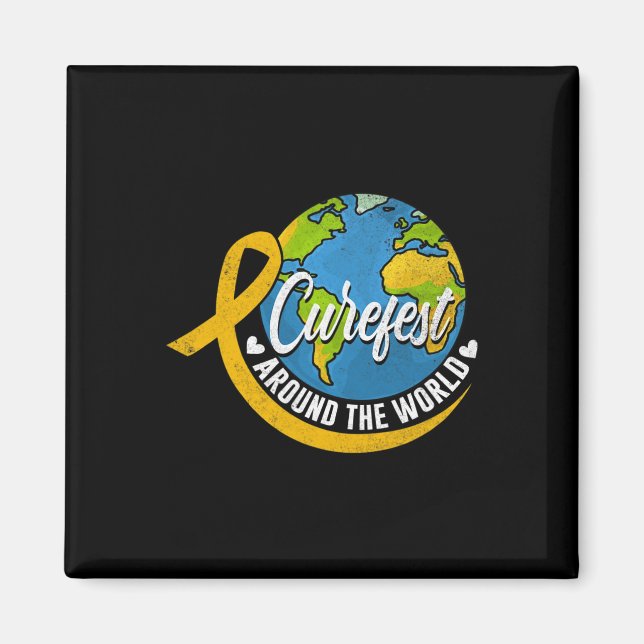 Curefest runt hela världen barncancer  magnet (Framsidan)