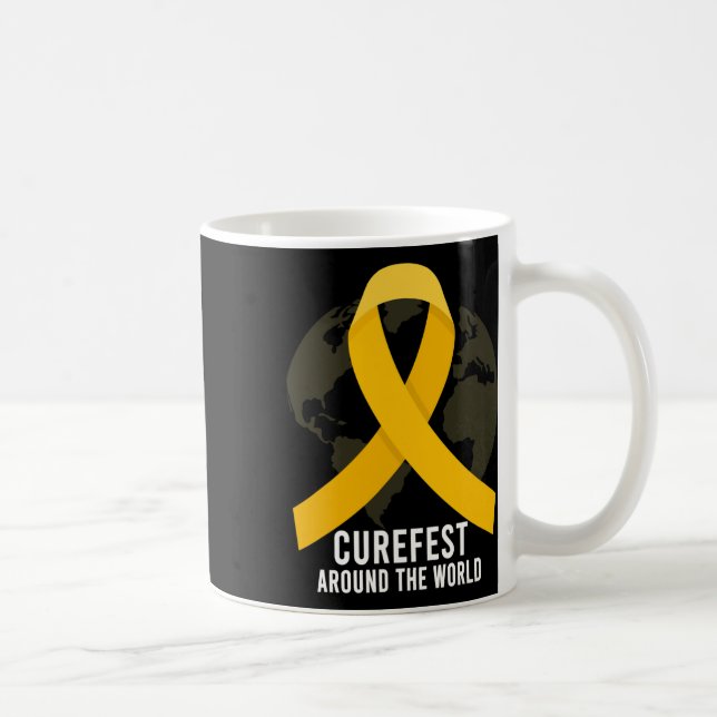 Curefest runt hela världen Medvetenhet om barncanc Kaffemugg (Höger)