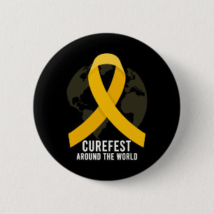 Curefest runt hela världen Medvetenhet om barncanc Knapp