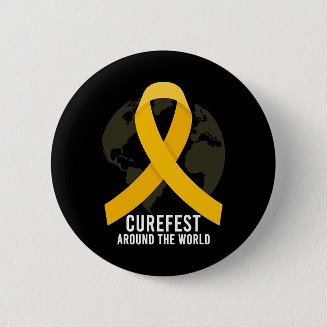 Curefest runt hela världen Medvetenhet om barncanc Knapp (Framsida)
