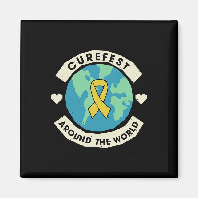Curefest runt hela världen Medvetenhet om barncanc Magnet (Framsidan)