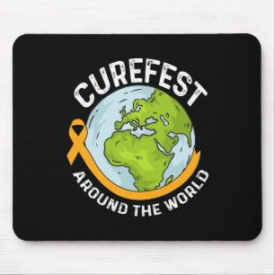 Curefest runt hela världen Medvetenhet om barncanc Musmatta