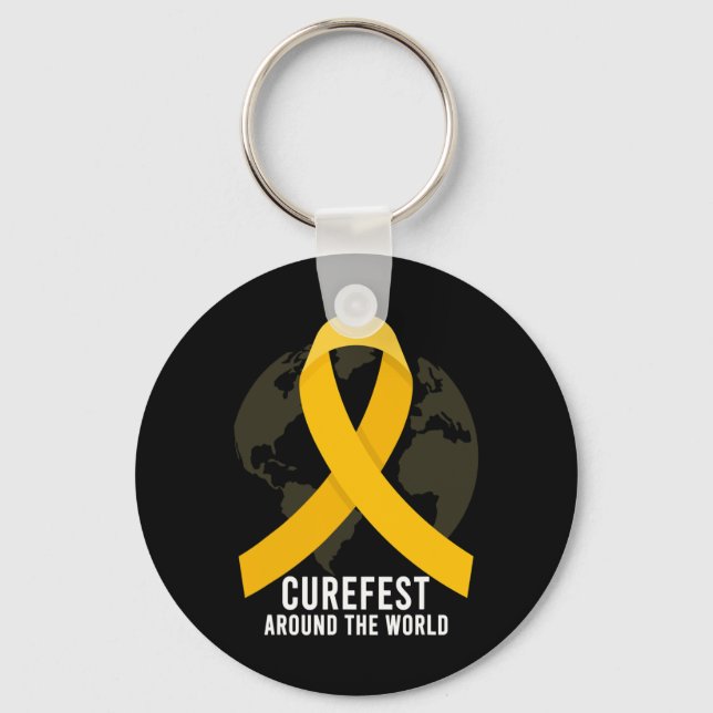 Curefest runt hela världen Medvetenhet om barncanc Nyckelring (Framsida)