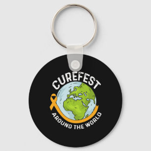Curefest runt hela världen Medvetenhet om barncanc Nyckelring