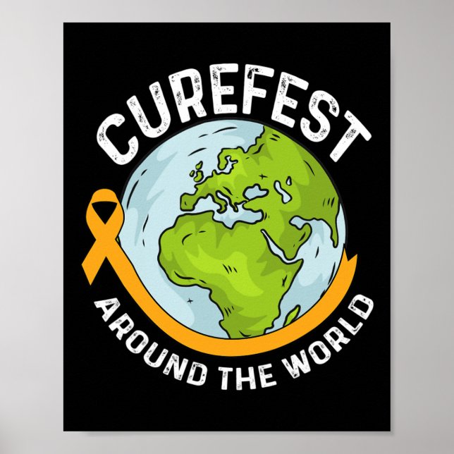 Curefest runt hela världen Medvetenhet om barncanc Poster (Framsidan)