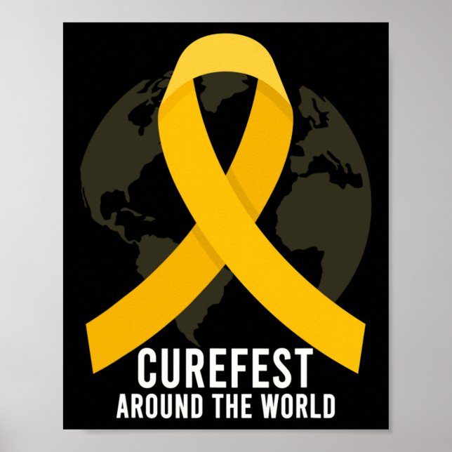 Curefest runt hela världen Medvetenhet om barncanc Poster (Framsidan)