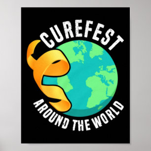 Curefest runt om i världen Medvetenhet om barncanc Poster