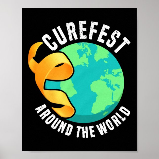 Curefest runt om i världen Medvetenhet om barncanc Poster (Framsidan)