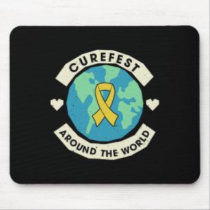 Curefest runt världen medvetenhet om barncancer musmatta