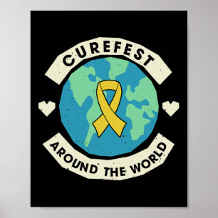 Curefest Värld runt Cancer Awarene Poster