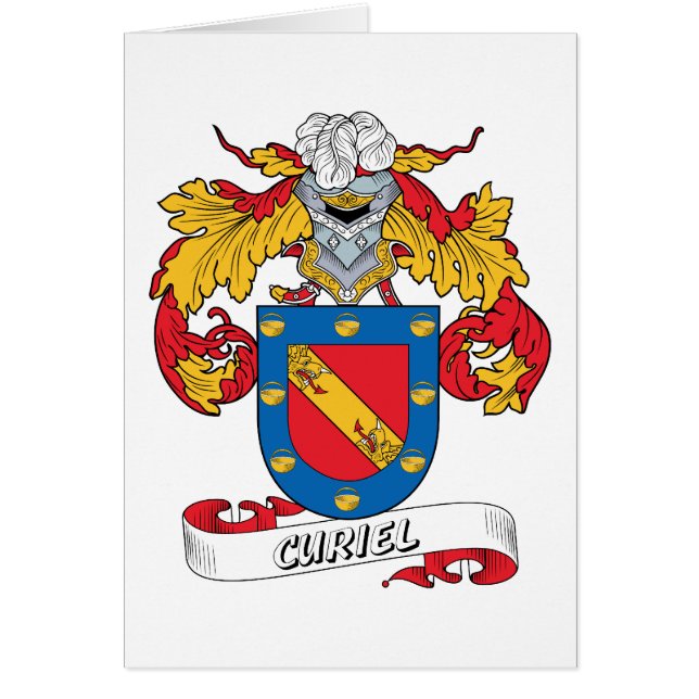 Curiel familjvapensköld hälsningskort (Framsidan)