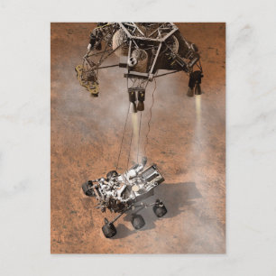 Curiosity Rover landar på den marsianska ytan. Vykort