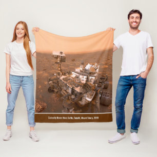 Curiosity Rover Mars Dusty Selfie på berget Vass Fleecefilt