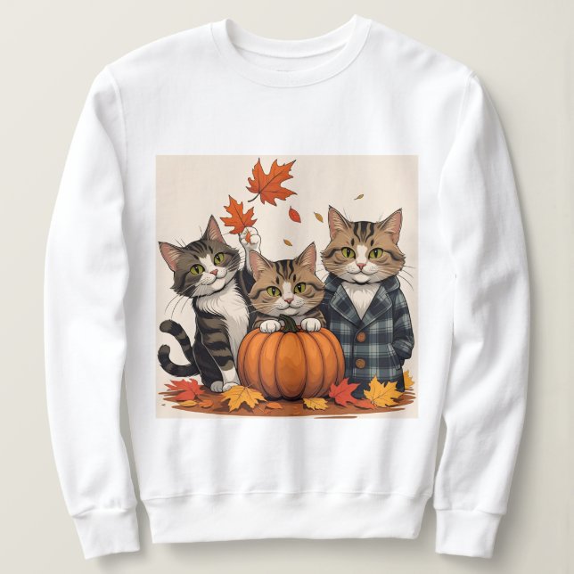 Curious cats - Cozy Autumn T Shirt (Design framsida)