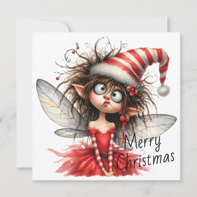 Curious Christmas Fairy – Holiday Card (Framsida)