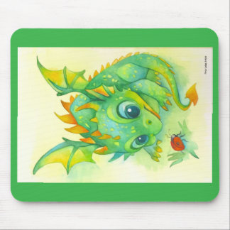 Curious Green Dragon Mouse Pad Musmatta
