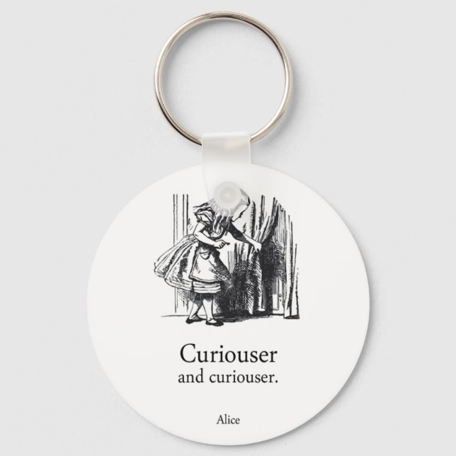 Curiouser och Curiouser Alice i Wonderland Nyckelring (Framsida)