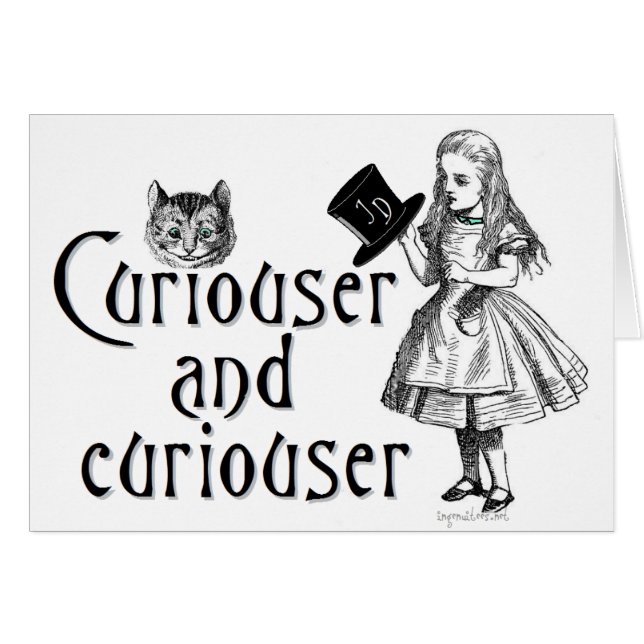 Curiouser och curiouser hälsningskort (Framsidan Horizontal)
