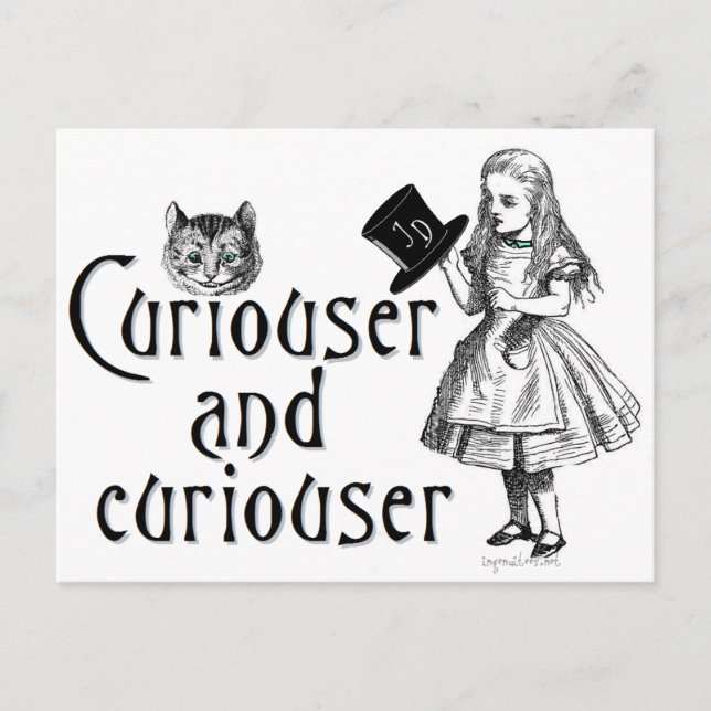 Curiouser och curiouser vykort (Framsida)