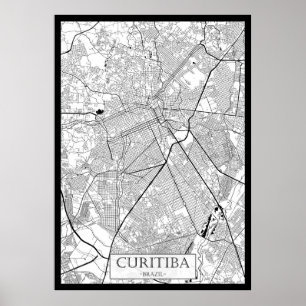 Curitiba Brasilien Karta Poster