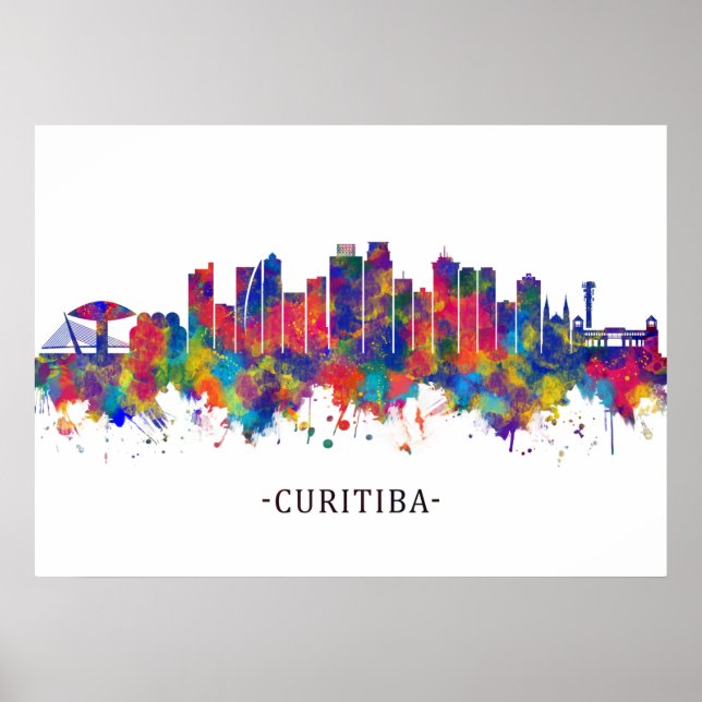 Curitiba Brasilien Skyline Poster (Framsidan)
