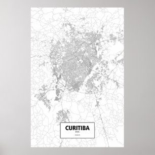 Curitiba, Brasilien (svart på vitt) Poster