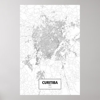 Curitiba, Brasilien (svart på vitt) Poster