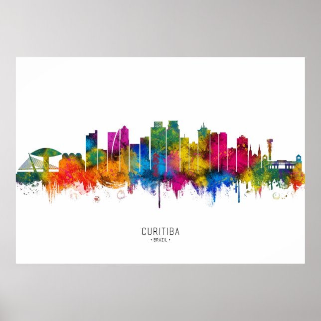 Curitiba Brazil Skyline Poster (Framsidan)