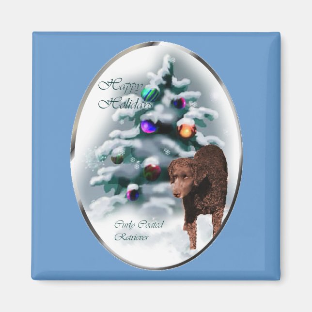 CurJackat Retriever-julklappar Magnet (Framsidan)