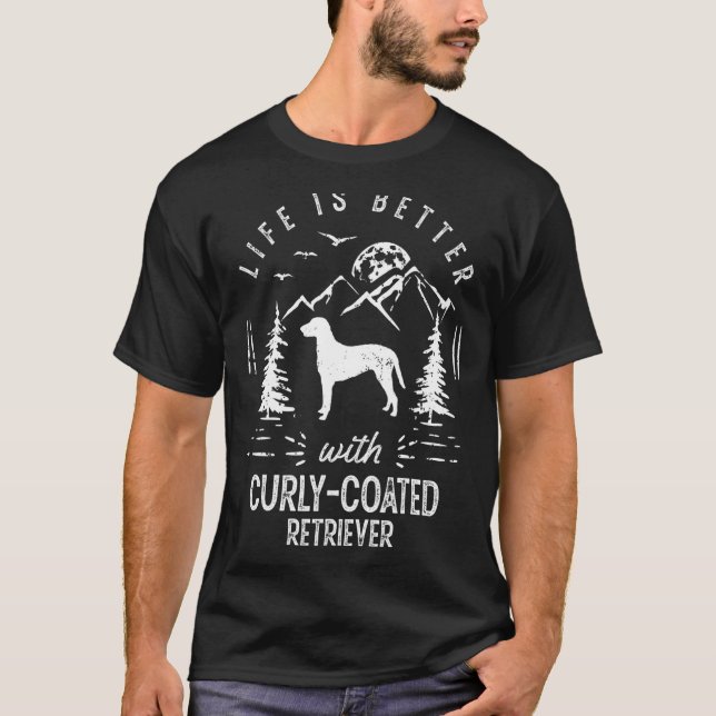 CurJackat Retriever Life Better Mamma Hund T Shirt (Framsida)
