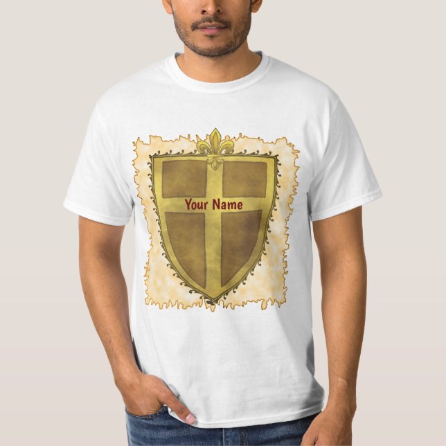 Curl Fleur De Lis Sköld T-Shirt (Framsida)