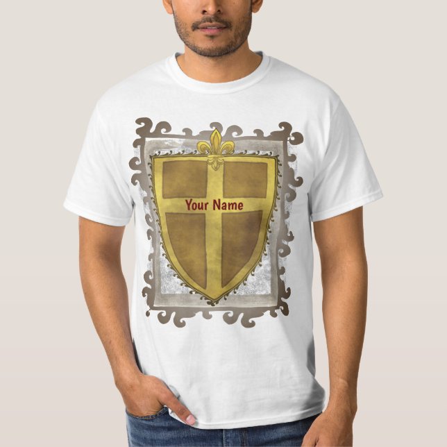 Curl Fleur De Lis Sköld T-Shirt (Framsida)