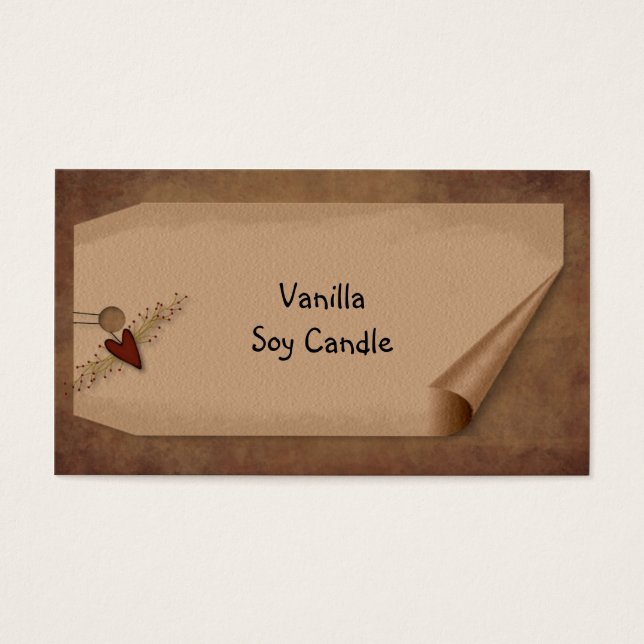 Curl Märkre Pip Berry Heart Märkre Visitkort (Framsidan)