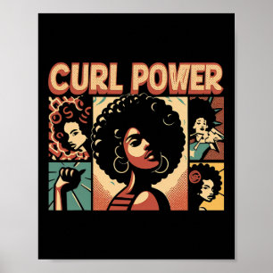 Curl Power Afro Hår Naturligt Hår Svart Historie M Poster