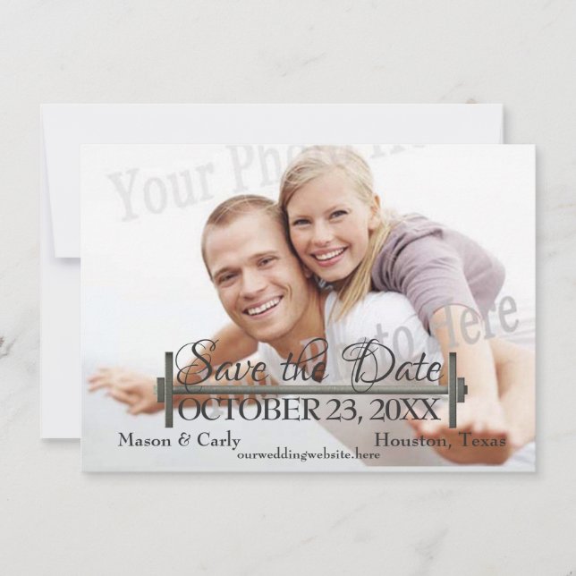 Curl Pub och Weights Photo Save Date Spara Datumet (Framsida)