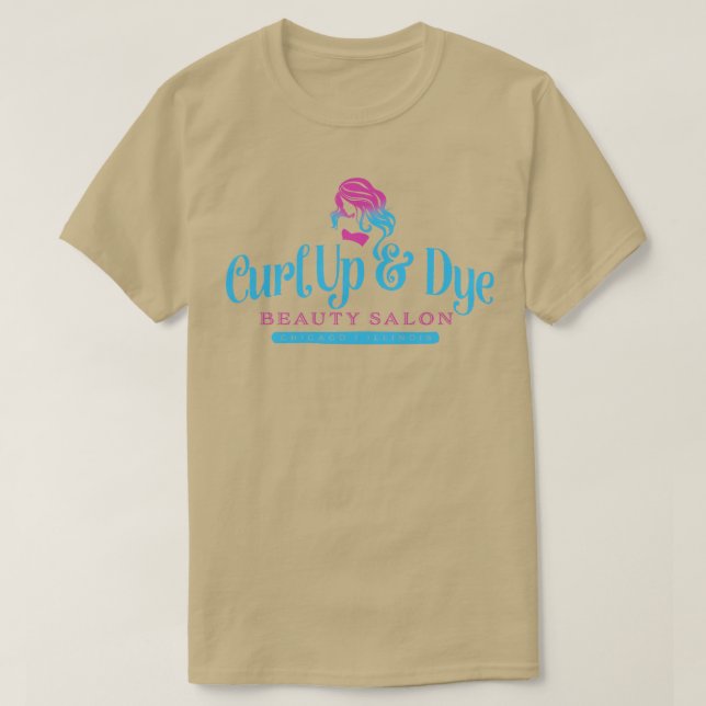 Curl Up Dye Beauty Salon T Shirt (Design framsida)