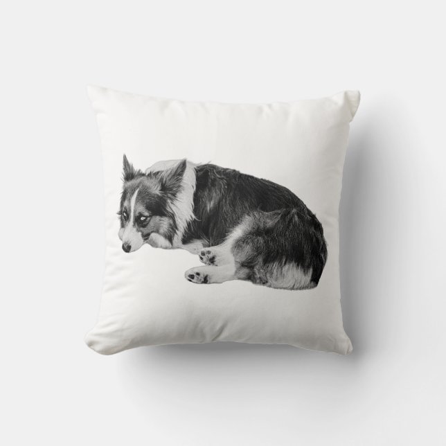 Curled Corgi Comfort Kudde (Framsida)