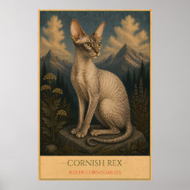 Curled Elegance: Cornish Rex Poster