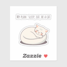 Curled Up Cat Klistermärken