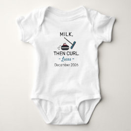 Curler Birth Announcement Milk Then Curl - Curling T Shirt