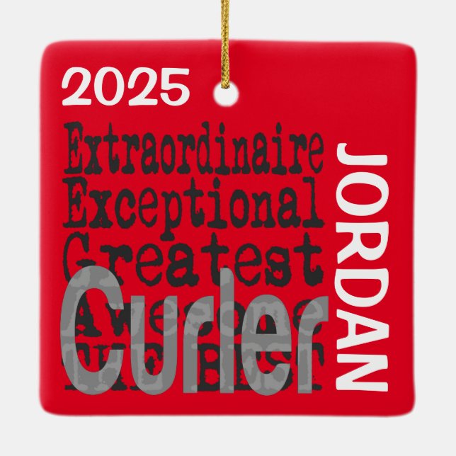 Curler Extraordinaire Julgransprydnad Keramik (Baksida)