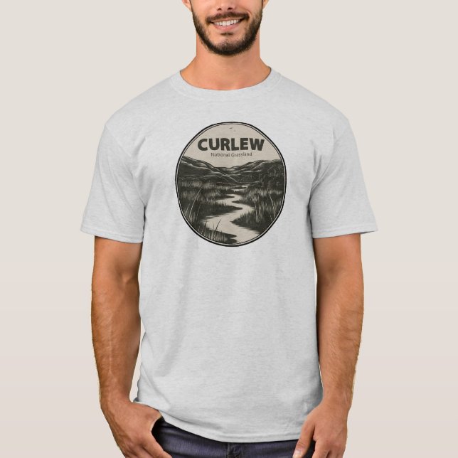 Curlew National Grassland Idaho Stream T Shirt (Framsida)