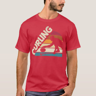 Curlign Sport Curler Curling Player Silhouette T Shirt